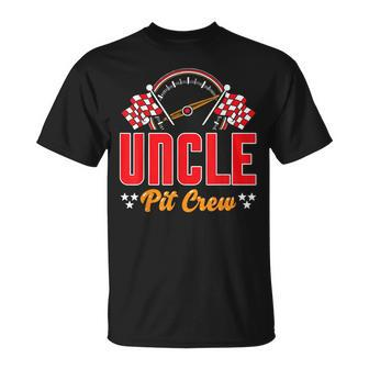 Race Car Birthday Party Matching Family Uncle Pit Crew T-Shirt - Seseable