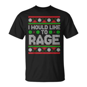 I Would Like To Rage Christmas D20 Ugly Tabletop Sweaters T-Shirt - Monsterry UK