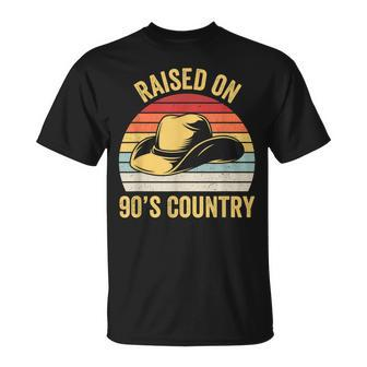 Raised On 90S Country Music Cowboy Cowgirl Vintage Retro Unisex T-Shirt | Mazezy