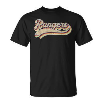 Rangers Name Vintage Retro Baseball Lovers Baseball Fans T-Shirt - Monsterry
