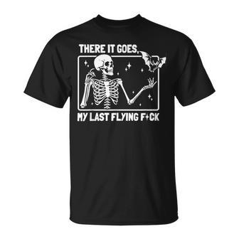 There It Goes My Last Flying F Skeletons Halloween T-Shirt | Mazezy
