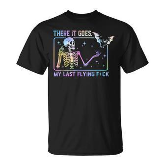 There It Goes My Last Flying Fuck Skeleton Tie Dye T-Shirt | Mazezy
