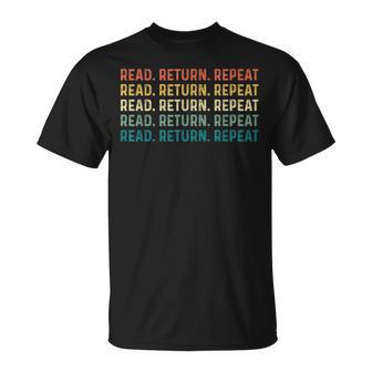 Read Return Repeat Cute Librarian Library Worker Unisex T-Shirt - Thegiftio UK