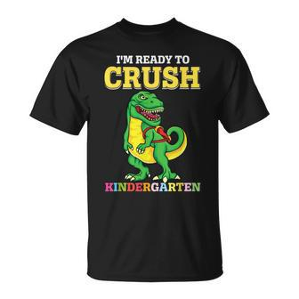 Ready To Crush Kindergarten 2036 Dinosaur Back To School Boy T-Shirt - Monsterry UK
