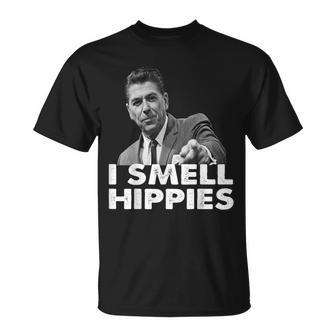Reagan Ronald Conservative Smell Hippies Merica T-Shirt - Monsterry