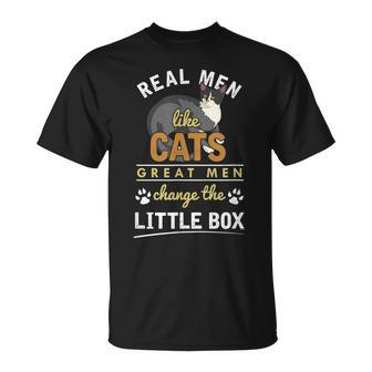 Real Men Like Cats Pets Cat Dad Funny T Unisex T-Shirt