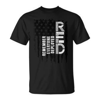 Red Friday Remember Everyone Deployed American Flag Army T-Shirt - Seseable