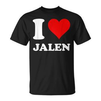 Red Heart I Love Jalen T-Shirt | Mazezy