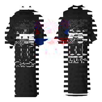 Red Wine & Blue 4Th Of July Wine Red White Blue Wine Glasses Wine Funny Gifts Unisex T-Shirt | Mazezy