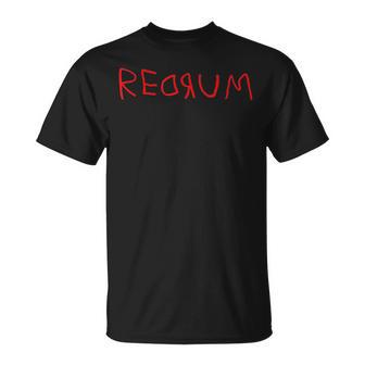 Redrum Vintage Scary Halloween Horror Movie Quote Classic Halloween Funny Gifts Unisex T-Shirt | Mazezy