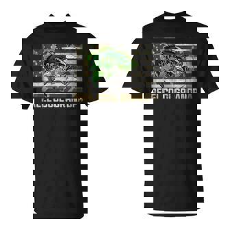 Reel Cool Grandpa Camouflage Fathers Day Fisherman Fishing Unisex T-Shirt - Seseable
