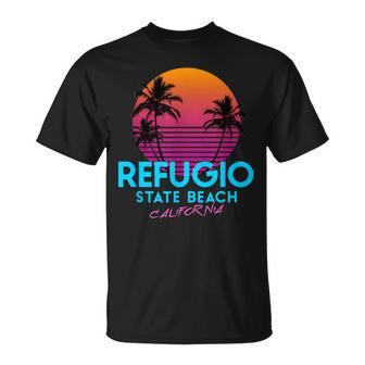 Refugio State Beach California Retro Wave 80S T-Shirt | Mazezy