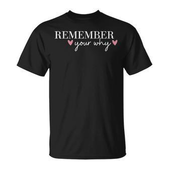 Remember Your Why Inspirational Quotes Inspirational T-Shirt