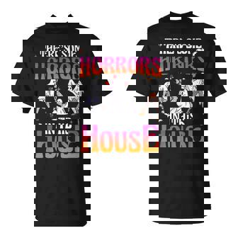 Theres Some Horrors In This House Ghost Pumpkin Halloween T-Shirt | Mazezy