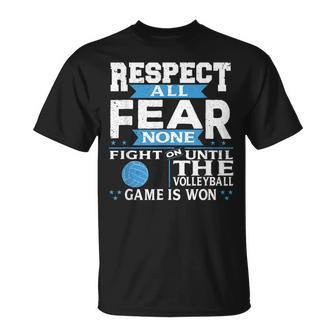 Respect All Motivational Volleyball Quote Unisex T-Shirt | Mazezy
