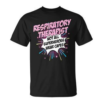 Respiratory Therapist Superhero Fun Comic T-Shirt | Mazezy