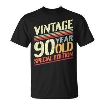 Retro 90Th Birthday I Vintage 90 Year Old Special Edition T-shirt - Thegiftio UK