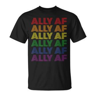 Retro Ally Af Gay Pride Lgbtq Gay Equality T-Shirt | Mazezy