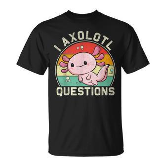 Retro I Axolotl Questions Cute Axolotl T-Shirt - Seseable