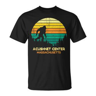 Retro Bayou Acushnet Center Massachusetts Bigfoot Souvenir T-Shirt | Mazezy