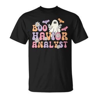 Retro Boo Havior Analyst Aba Therpist Bcba Halloween Ghost T-Shirt - Monsterry AU
