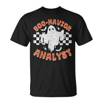 Retro Boo Havior Analyst Therapist Bcba Halloween Ghost T-Shirt - Monsterry CA