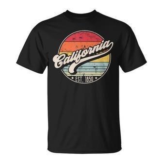 Retro California Home State Ca Cool 70S Style Sunset T-Shirt | Mazezy