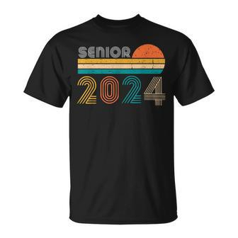 Retro Class Of 2024 Seniors 24 Back To School Graduation Unisex T-Shirt | Mazezy