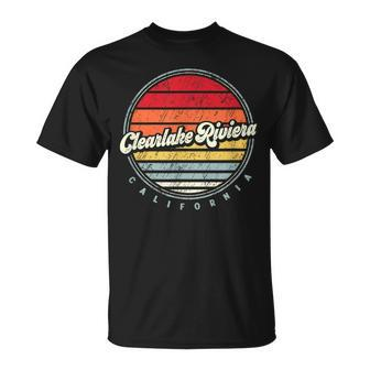 Retro Clearlake Riviera Home State Cool 70S Style Sunset T-Shirt | Mazezy