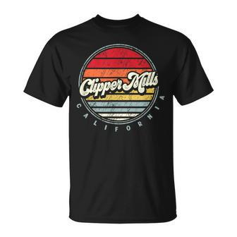 Retro Clipper Mills Home State Cool 70S Style Sunset T-Shirt | Mazezy