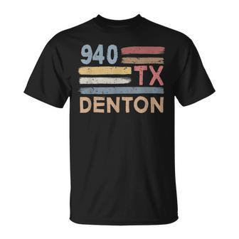 Retro Denton Area Code 940 Residents State Texas T-Shirt | Mazezy