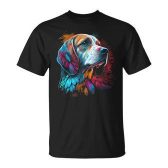 Retro Drawing Beagle Harrier Dog T-Shirt | Mazezy