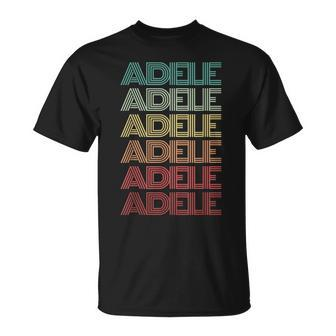 Retro First Name Adele Italian Personalized Nametag Groovy Unisex T-Shirt | Mazezy