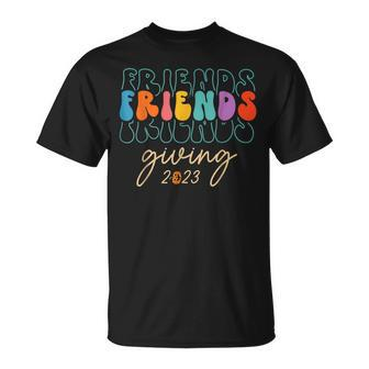 Retro Friends Giving 2023 Thanksgiving Friendsgiving T-Shirt - Seseable