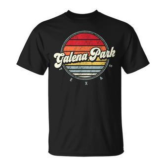 Retro Galena Park Home State Cool 70S Style Sunset T-Shirt | Mazezy