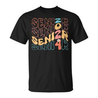 Retro Groovy Senior 2024 24 Graduation Class Of 2024 Student Unisex T-Shirt | Mazezy