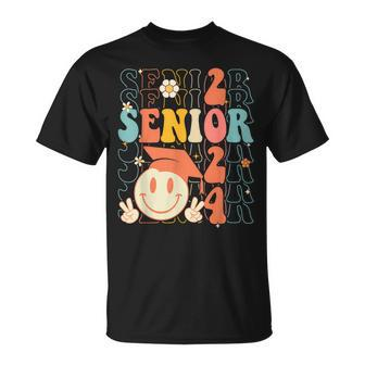 Retro Groovy Senior 2024 Class Of 2024 Graduate Graduation Unisex T-Shirt | Mazezy
