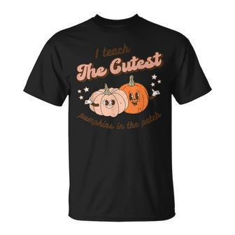 Retro Halloween I Teach The Cutest Pumpkins In The Patch T-Shirt - Monsterry