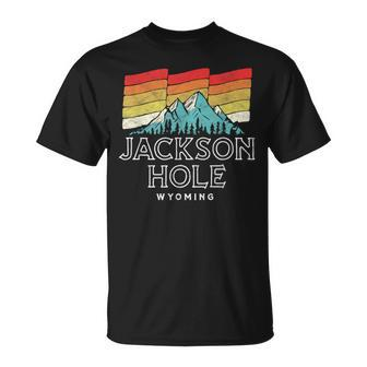 Retro Jackson Hole Wyoming Mountains T-Shirt | Mazezy AU