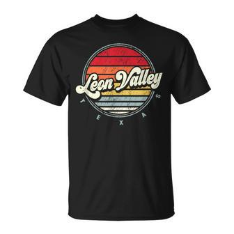 Retro Leon Valley Home State Cool 70S Style Sunset T-Shirt | Mazezy