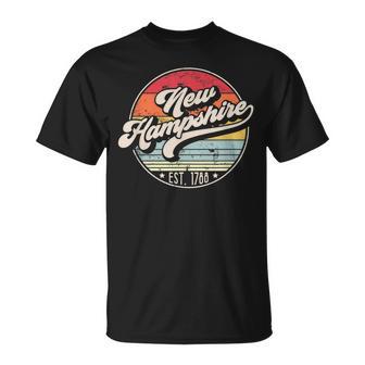 Retro New Hampshire Home State Nh Cool 70S Style Sunset T-shirt - Thegiftio UK