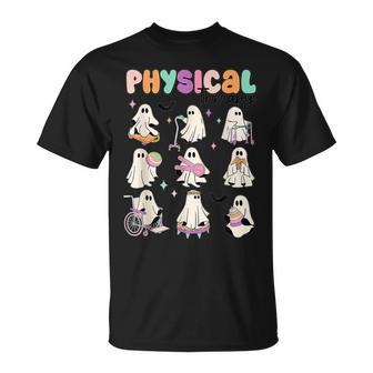 Retro Physical Therapy Halloween Ghosts Spooky T-Shirt - Seseable
