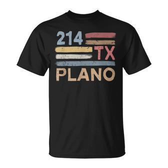 Retro Plano Area Code 214 Residents State Texas T-Shirt | Mazezy UK