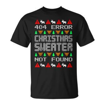 Retro Programmer Coder Ugly Christmas 404 Error It T-Shirt | Mazezy