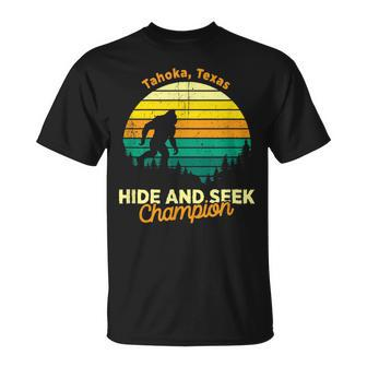 Retro Sasquatch Tahoka Texas Bigfoot State Souvenir T-Shirt | Mazezy