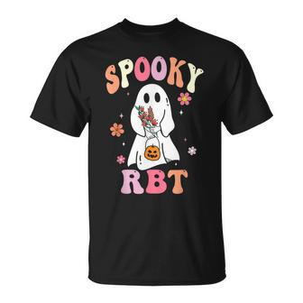 Retro Spooky Rbt Behavior Technician Halloween Rbt Therapist T-Shirt - Seseable