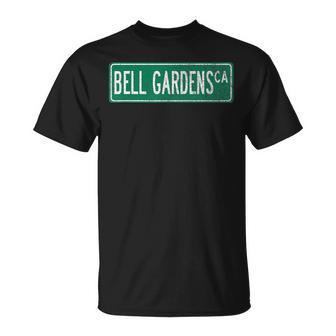 Retro Style Bell Gardens Ca Street Sign T-Shirt | Mazezy