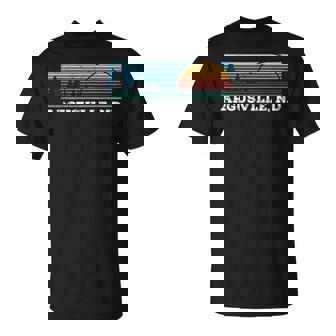 Retro Sunset Stripes Argusville North Dakota T-Shirt | Mazezy