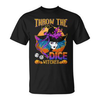 Retro Throw The Dice Witches Bunco Halloween Pumpkin Gothic T-Shirt | Mazezy