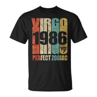 Retro Virgo 1986 32 Yrs Old Bday 32Nd Birthday T-Shirt | Mazezy CA